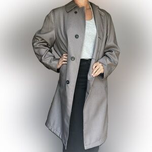 Sears Vintage Houndstooth oversized Trench Coat Longline Overcoat size XL‎
